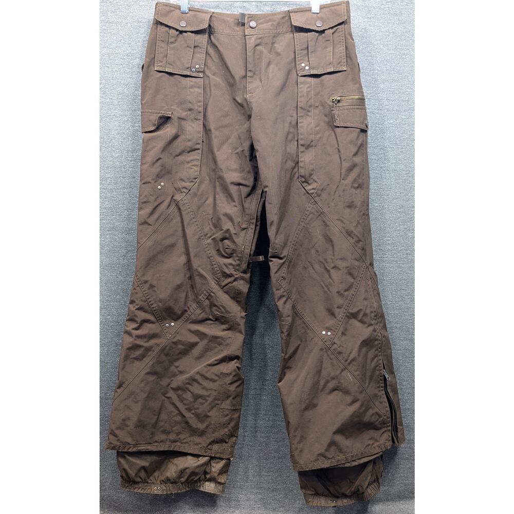 BURTON Womens Snowboard Pants - Brown, Adjustable Waist, Vented, Size Large